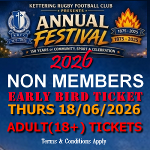 Adult (18+) Ticket THURS 18/06/26 2026 Beer Festival 2026 Non Members Early Bird Ticket.